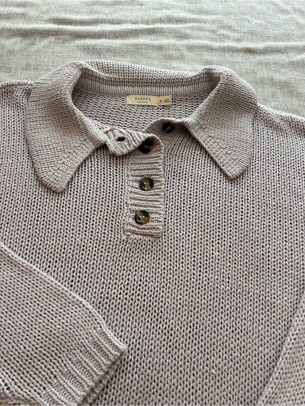 Collared Knit Sweater - Lavender - Picture 2 of 4